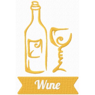 Wine symbol embroidery design - Embroidery Design