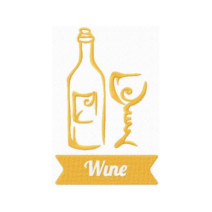Wine symbol embroidery design - Embroidery Design