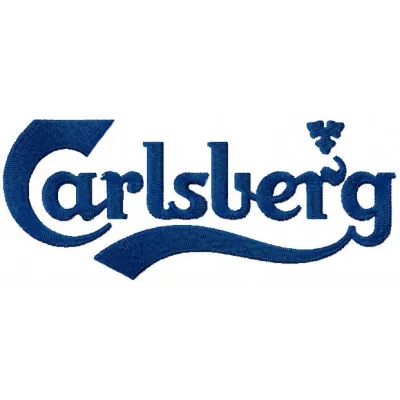 Carlsberg Logo embroidery design preview featuring the iconic beverage logo on fabric for stitching projects.