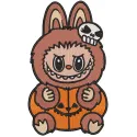 Preview of Labubu pumpkin Halloween embroidery design featuring vibrant colors and detailed stitching.