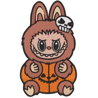 Labubu pumpkin Halloween embroidery design - Embroidery Design