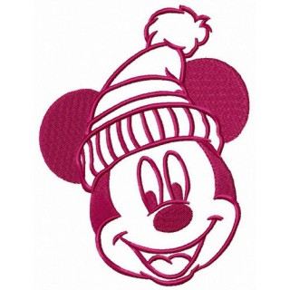 Mickey Mouse likes warm hat embroidery design - Embroidery Design