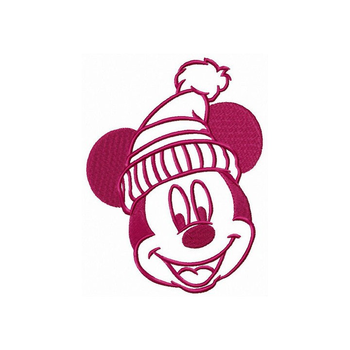 Mickey Mouse likes warm hat embroidery design - Embroidery Design