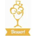 Dessert label embroidery design featuring a sweet treat motif, perfect for kitchen decor and personalized items.