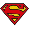 Superman logo applique embroidery design featuring the iconic emblem, ideal for stitching on shirts and accessories.