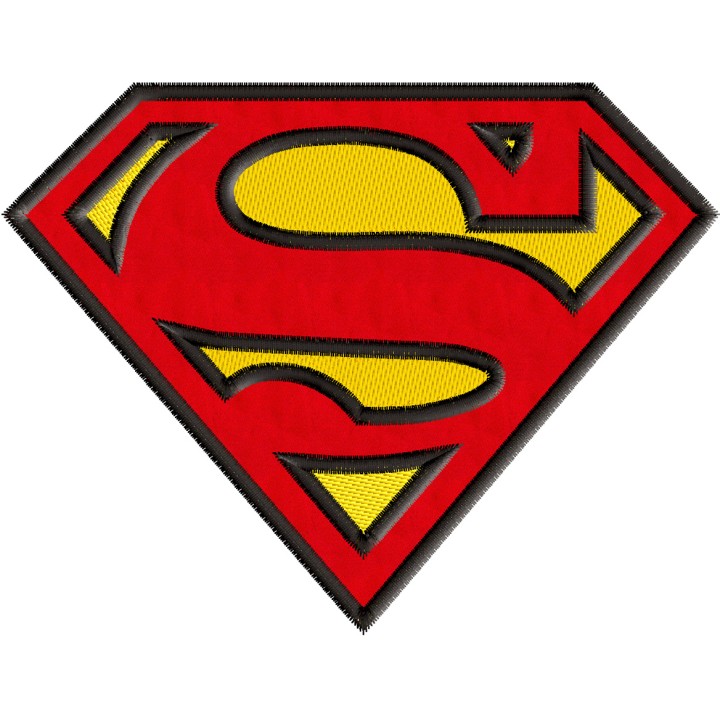 Superman logo applique embroidery design - Embroidery Design