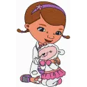 Preview of Doc McStuffins and Lambie embroidery design, showcasing colorful stitching patterns for creative projects.