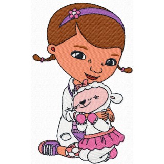 Doc McStuffins and Lambie embroidery design - Embroidery Design