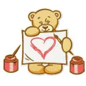 Preview of Teddy's Painting 3 embroidery design featuring a whimsical teddy bear and colorful art elements.