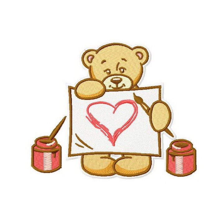 Teddy's painting 3 embroidery design - Embroidery Design