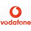Vodafone logo embroidery design preview, showcasing a detailed stitched motif for telecommunications projects.