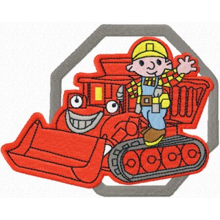 Bob the Builder and bulldozer embroidery design - Embroidery Design