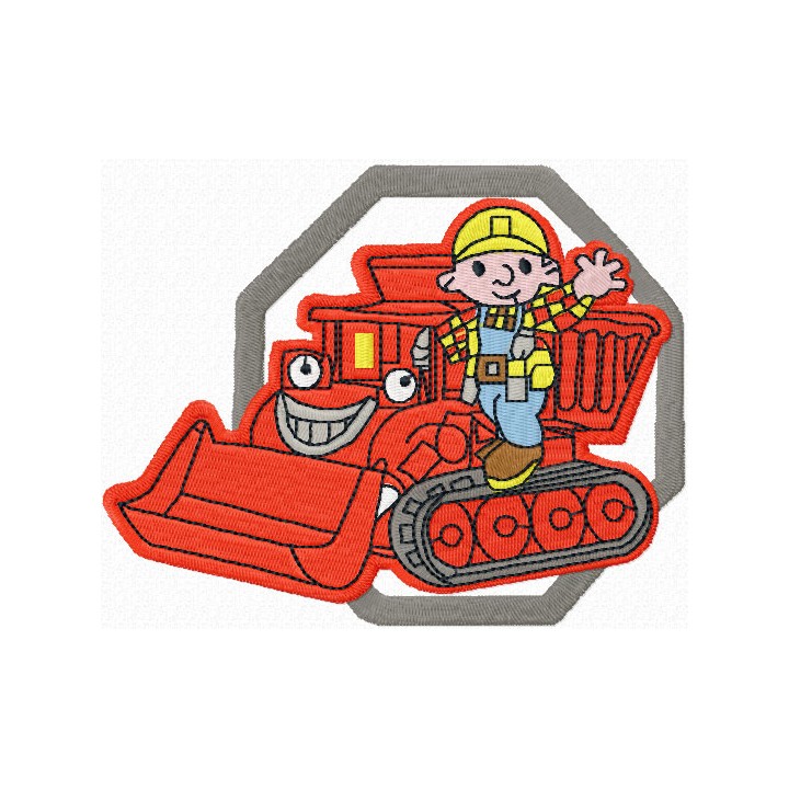 Bob the Builder and bulldozer embroidery design - Embroidery Design