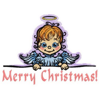 Angel with poster 5 embroidery design - Embroidery Design