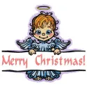 Preview of Angel with Poster 2 embroidery design featuring a festive Christmas motif for holiday stitching.