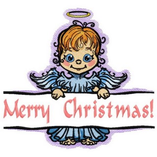 Angel with poster 2 embroidery design - Embroidery Design