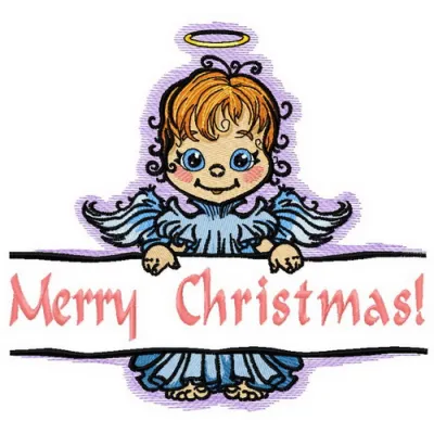Preview of Angel with Poster 2 embroidery design featuring a festive Christmas motif for holiday stitching.