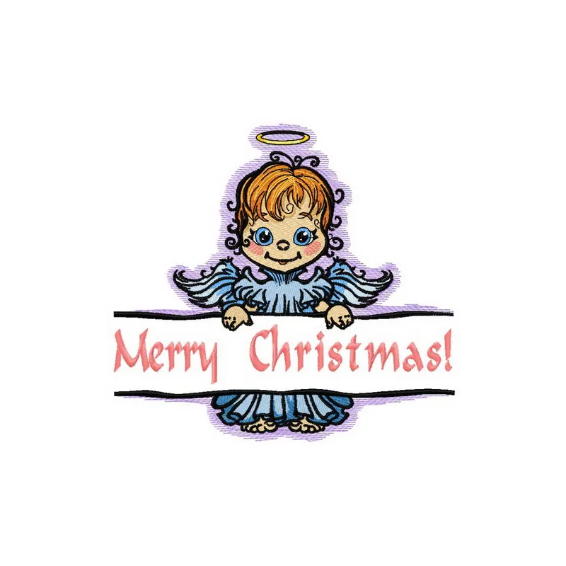 Preview of Angel with Poster 2 embroidery design featuring a festive Christmas motif for holiday stitching.