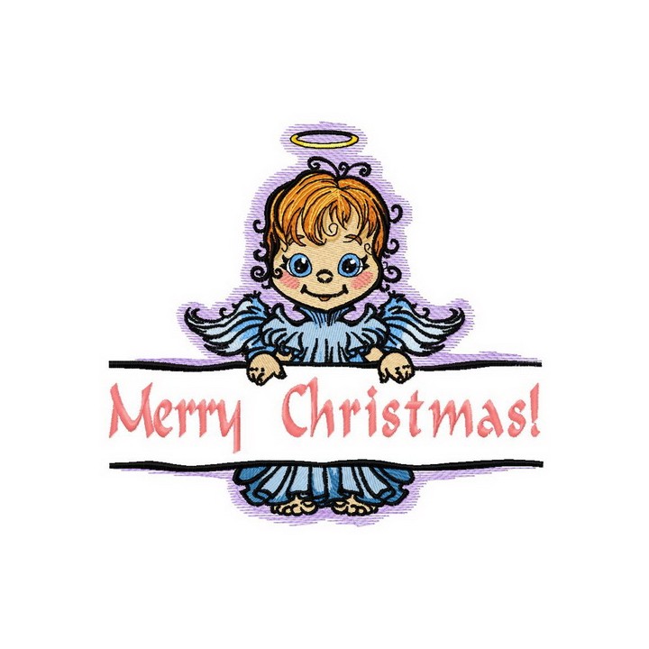 Angel with poster 2 embroidery design - Embroidery Design