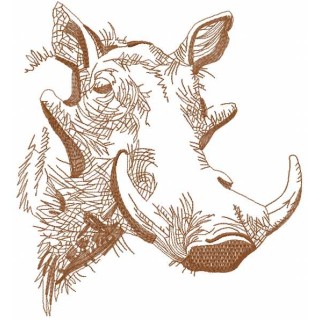 Rhino sketch 3 embroidery design - Embroidery Design