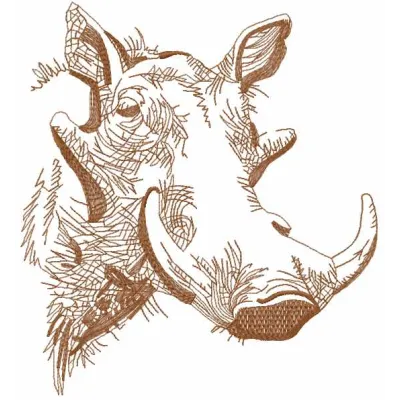 Rhino sketch 3 embroidery design featuring a detailed outline of a rhino, perfect for African-themed projects.