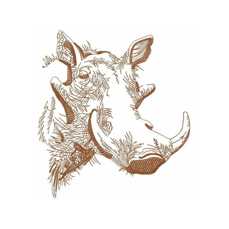 Rhino sketch 3 embroidery design featuring a detailed outline of a rhino, perfect for African-themed projects.
