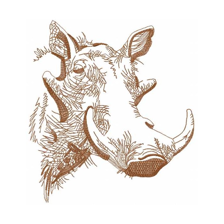 Rhino sketch 3 embroidery design - Embroidery Design
