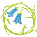 Harebell flower embroidery design showcasing delicate petals and intricate stitching patterns for floral projects.