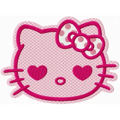 Hello Kitty Pink 2 embroidery design featuring a cute character, ideal for stitching on t-shirts and tote bags.