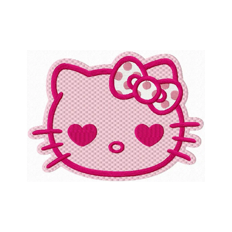 Hello Kitty Pink 2 embroidery design featuring a cute character, ideal for stitching on t-shirts and tote bags.