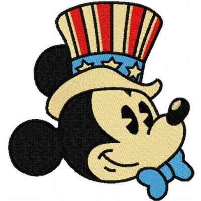 Mickey Mouse patriotic 5 embroidery design featuring a fun and festive motif for creative stitching projects.