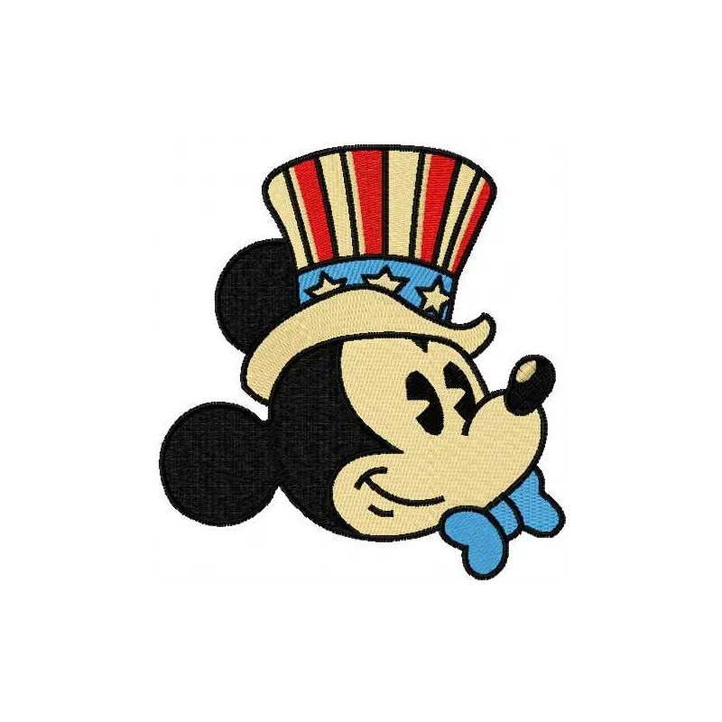 Mickey Mouse patriotic 5 embroidery design featuring a fun and festive motif for creative stitching projects.