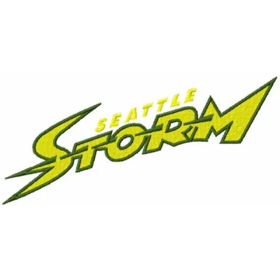 Seattle Storm wordmark embroidery design showcasing a bold lettering style for basketball enthusiasts.