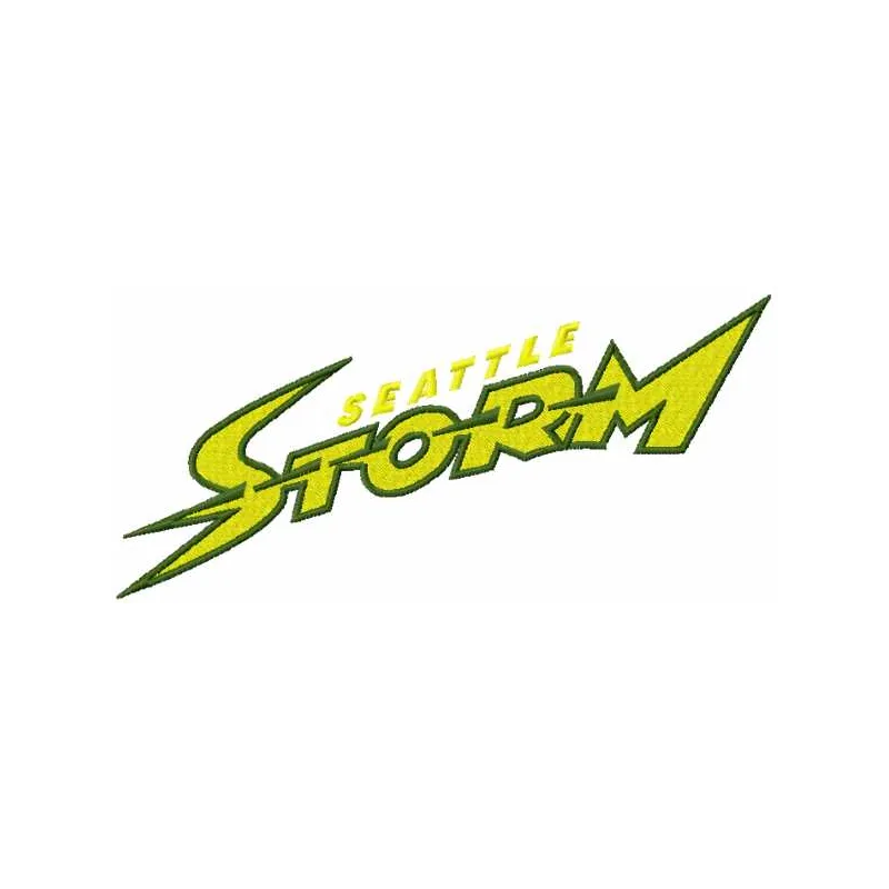 Seattle Storm wordmark embroidery design showcasing a bold lettering style for basketball enthusiasts.