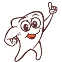 Tooth applique embroidery design showcasing a playful and creative stitching pattern for children's clothing.