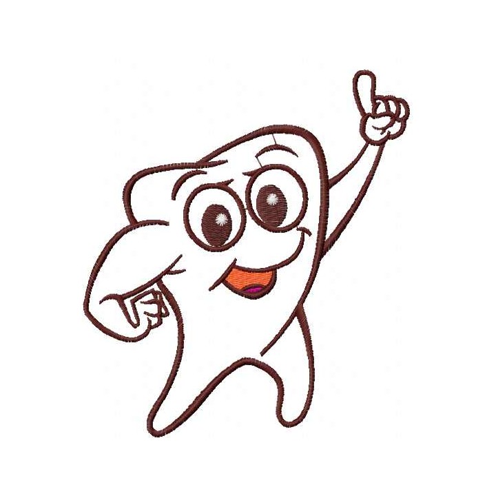 Tooth applique embroidery design - Embroidery Design