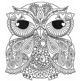 Owl redwork embroidery design - Embroidery Design