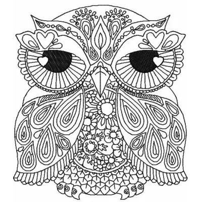 Owl redwork embroidery design showcasing a charming bird motif, perfect for stitching on various fabric items.