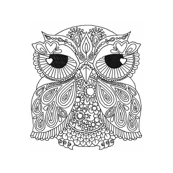 Owl redwork embroidery design - Embroidery Design