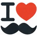 I love mustache embroidery design showcasing a charming stitched motif, ideal for Valentine's Day projects.