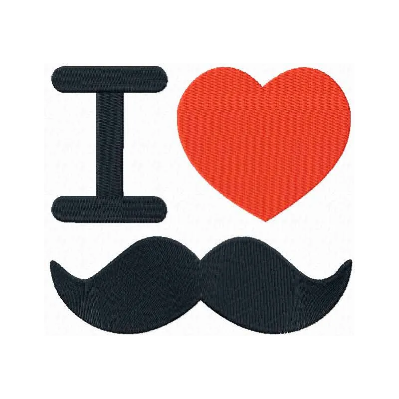 I love mustache embroidery design showcasing a charming stitched motif, ideal for Valentine's Day projects.