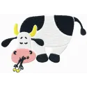 Adorable Cute Cow embroidery design for stitching on apparel or home decor items.