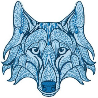 Mosaic wolf 2 embroidery design - Embroidery Design