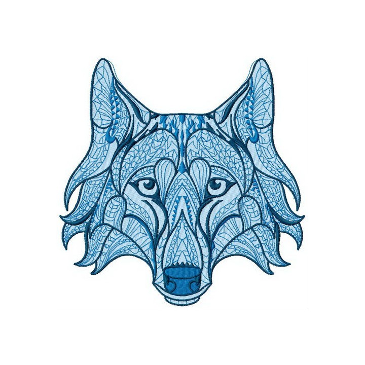 Mosaic wolf 2 embroidery design - Embroidery Design