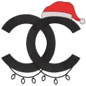 Preview of a Chanel Christmas embroidery design featuring festive motifs and intricate details.