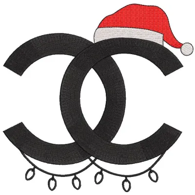 Preview of a Chanel Christmas embroidery design featuring festive motifs and intricate details.