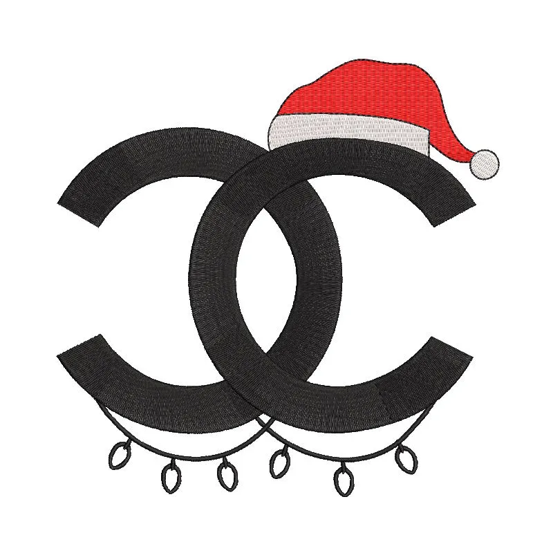 Preview of a Chanel Christmas embroidery design featuring festive motifs and intricate details.