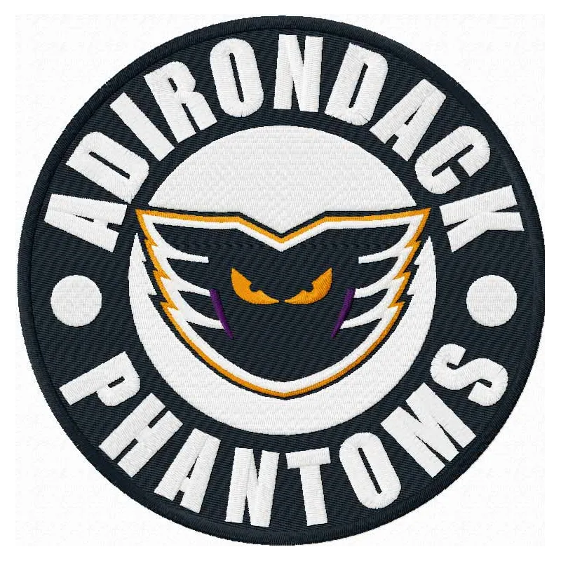 Adirondack Phantoms logo embroidery design, showcasing the team's emblem for stitching on apparel and accessories.