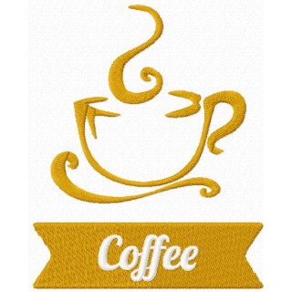 Coffee label embroidery design - Embroidery Design