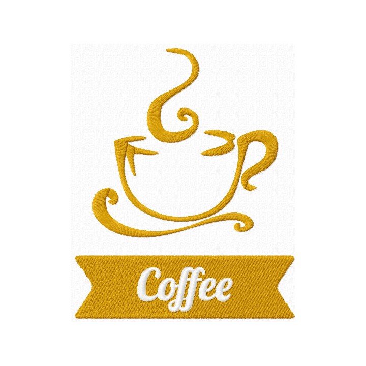 Coffee label embroidery design - Embroidery Design
